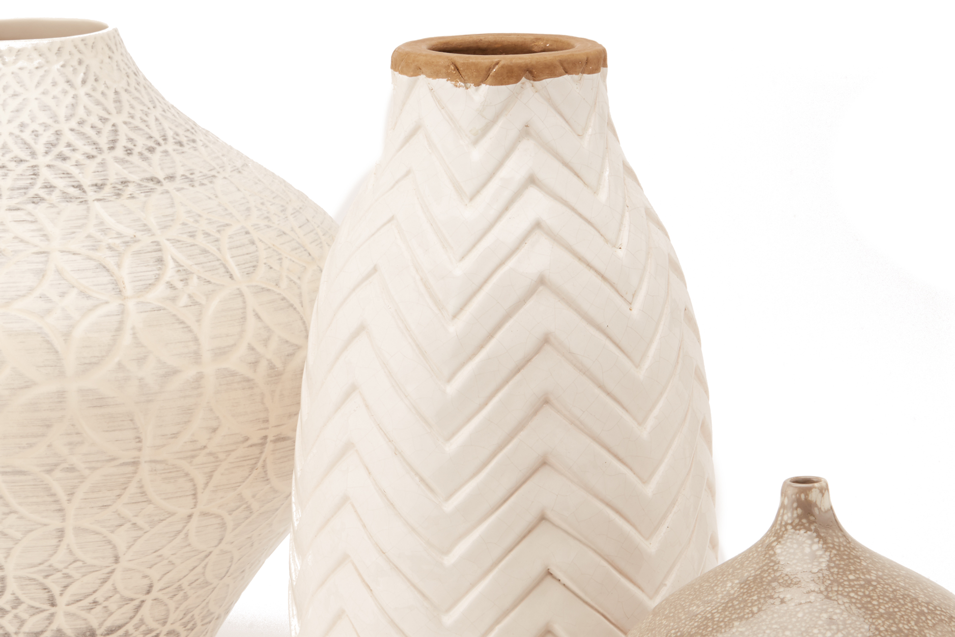 THREE CERAMIC VASES RETAILED BY CRATE & BARREL - Image 2 of 2