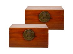 A PAIR OF CHINESE WOOD BOXES