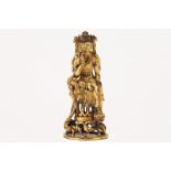 A GILT BRONZE BODHISATTVA FIGURE