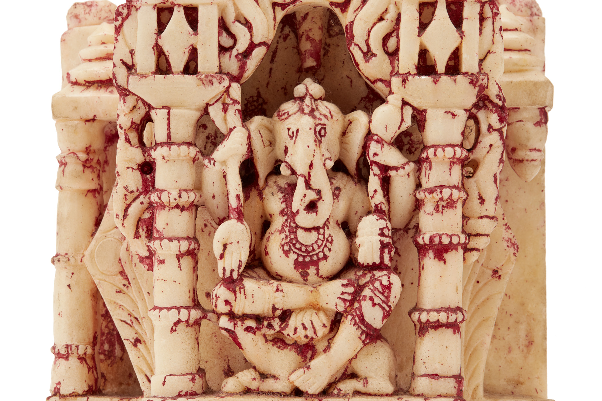 AN INDIAN WHITE MARBLE STELE OF GANESH - Image 2 of 3