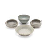 A GROUP OF FOUR SMALL CELADON GLAZED CERAMICS