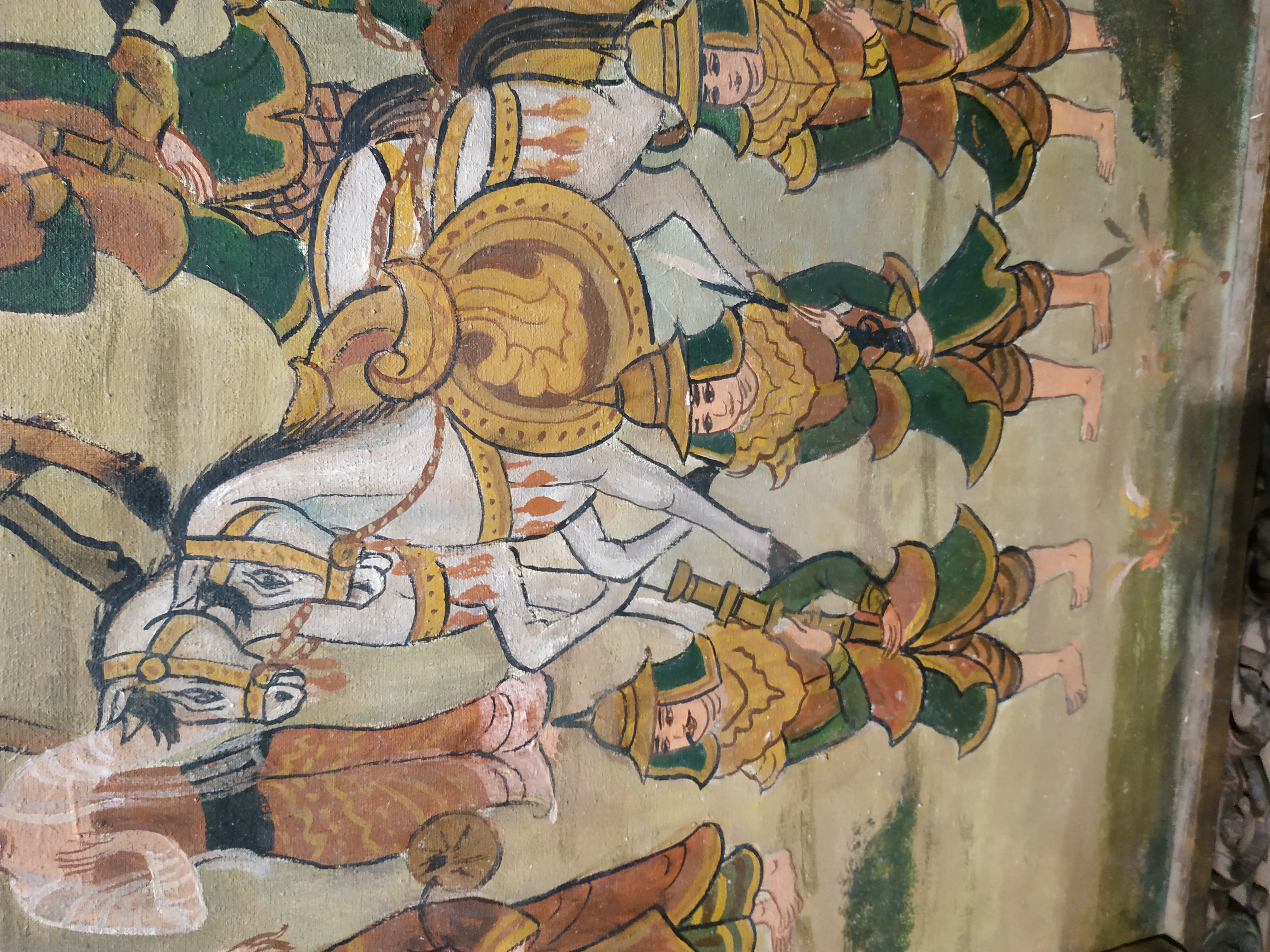 A BURMESE PROCESSIONAL PAINTING - Image 8 of 12