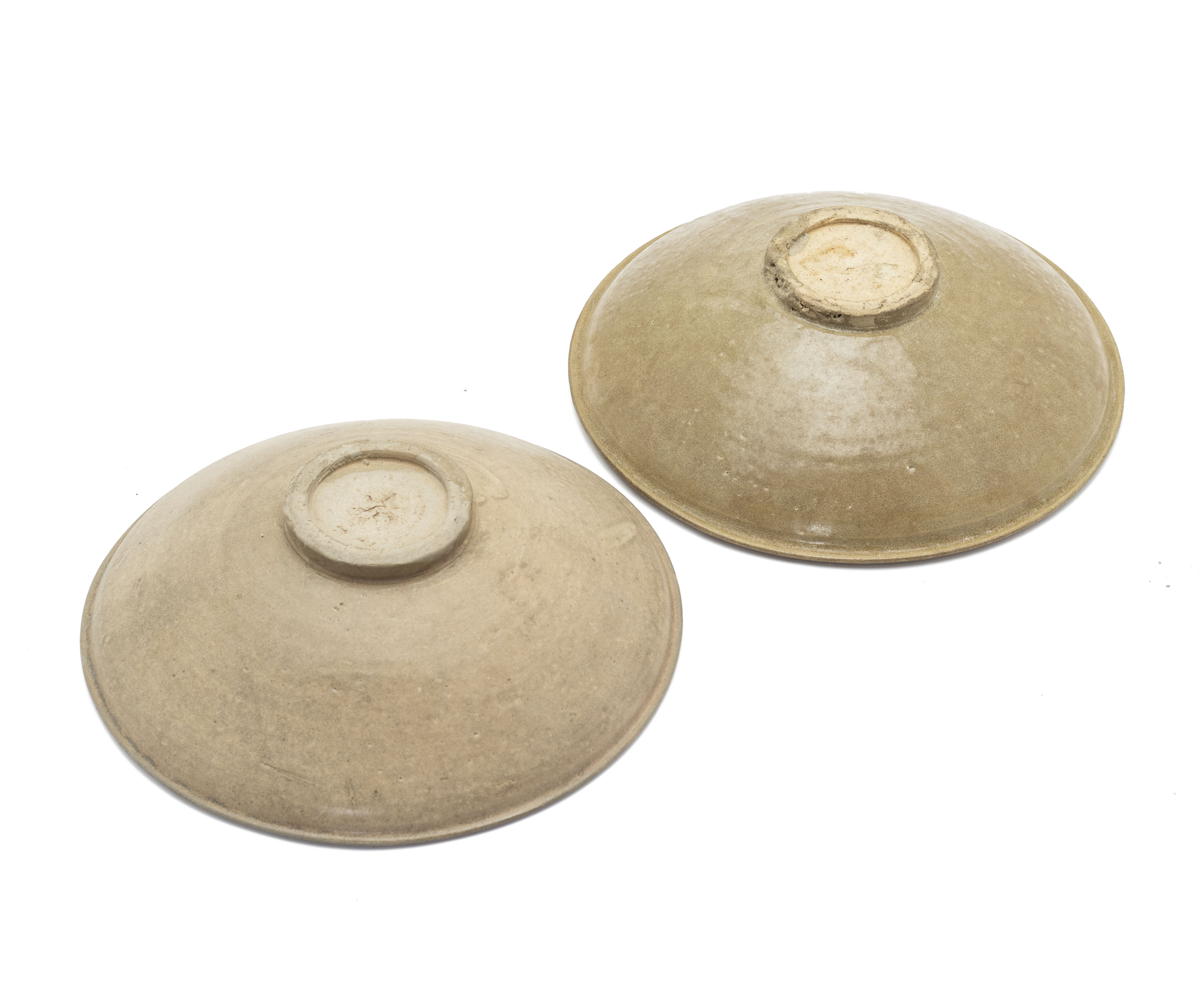 TWO INCISED CELADON SHALLOW BOWLS - Image 2 of 2