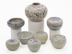 A GROUP OF BLUE AND WHITE SOUTHEAST ASIAN CERAMICS