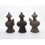 THREE UNUSUAL POTTERY KENDIS