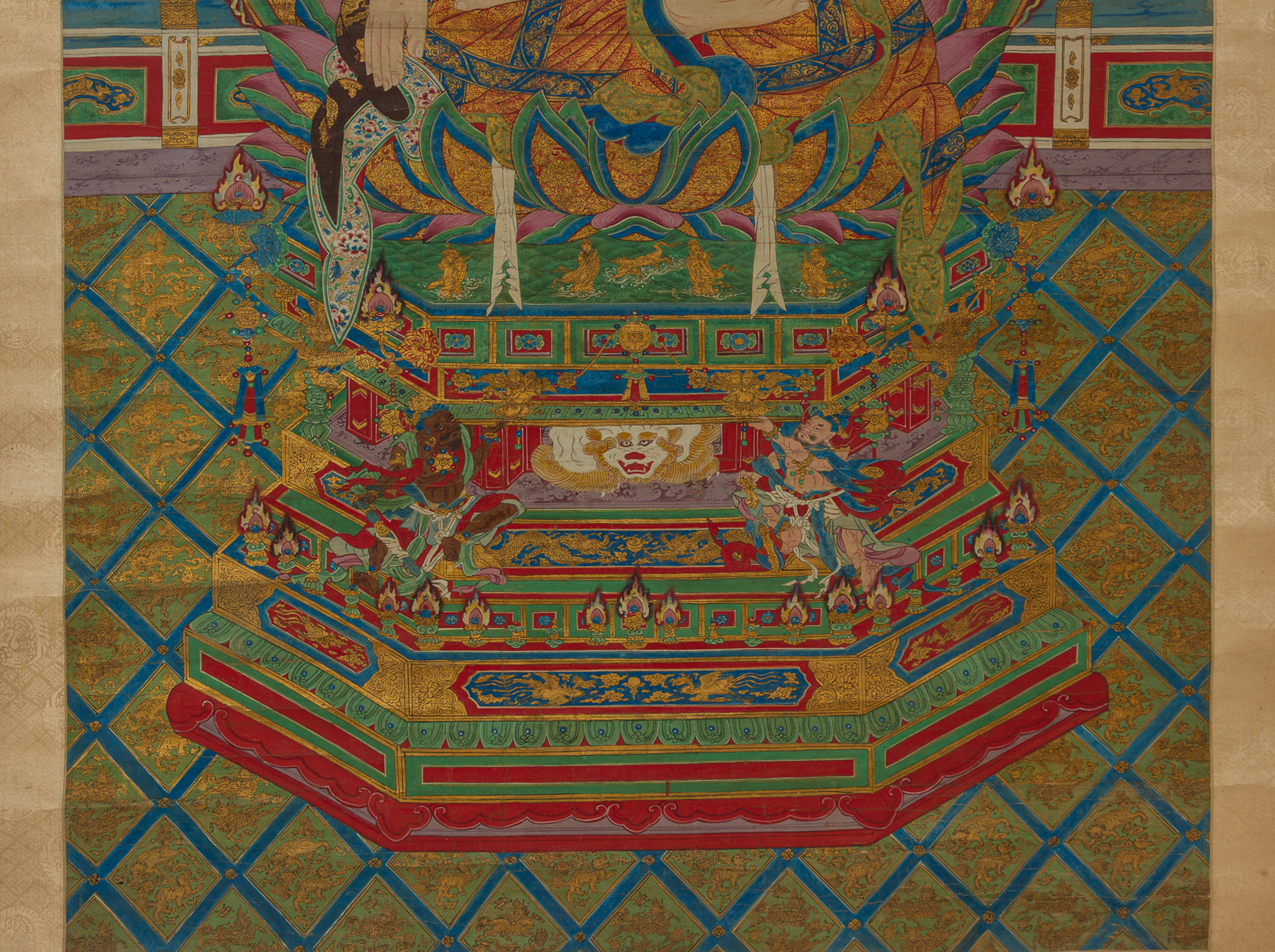 A LARGE TIBETAN THANGKA OF BUDDHA - Image 2 of 16