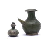 TWO CHINESE GREEN GLAZED VESSELS