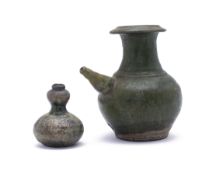 TWO CHINESE GREEN GLAZED VESSELS