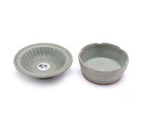A CELADON WASHER AND A BOWL