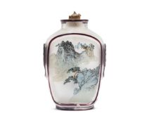 A CHINESE INSIDE PAINTED GLASS SNUFF BOTTLE