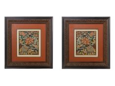 A PAIR OF CHINESE EMBROIDERED SILK PANELS