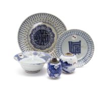 A GROUP OF BLUE AND WHITE CERAMICS
