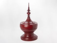 A BURMESE RED LACQUERED OFFERING VESSEL, HSUN-OK