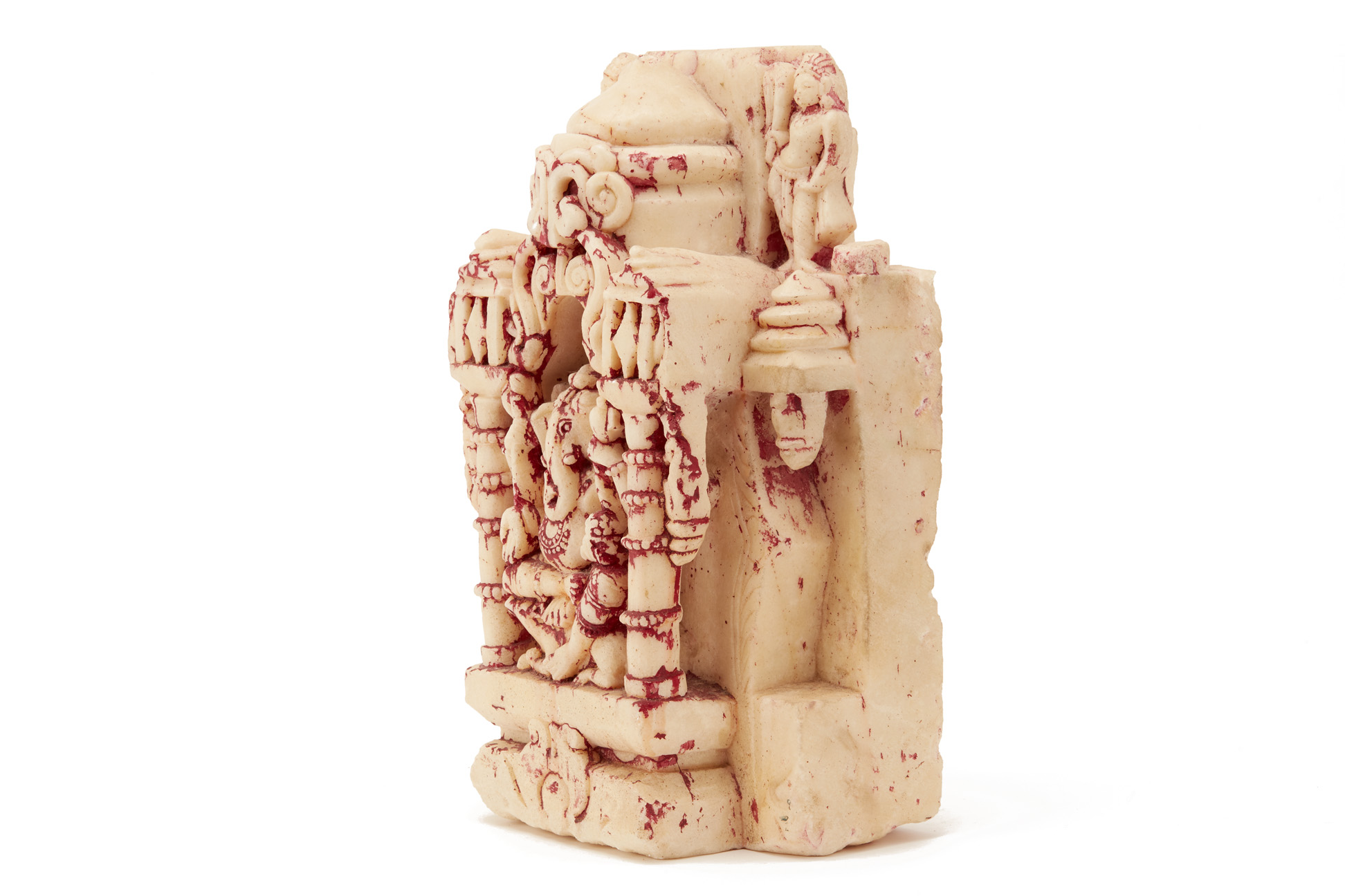 AN INDIAN WHITE MARBLE STELE OF GANESH - Image 3 of 3