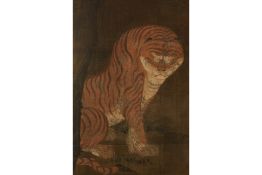 A LARGE HANGING SCROLL OF A TIGER