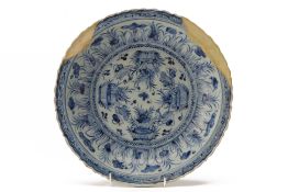 A BLUE AND WHITE PORCELAIN 'LOTUS POND' CHARGER