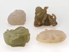 A GROUP OF FOUR JADE CARVINGS
