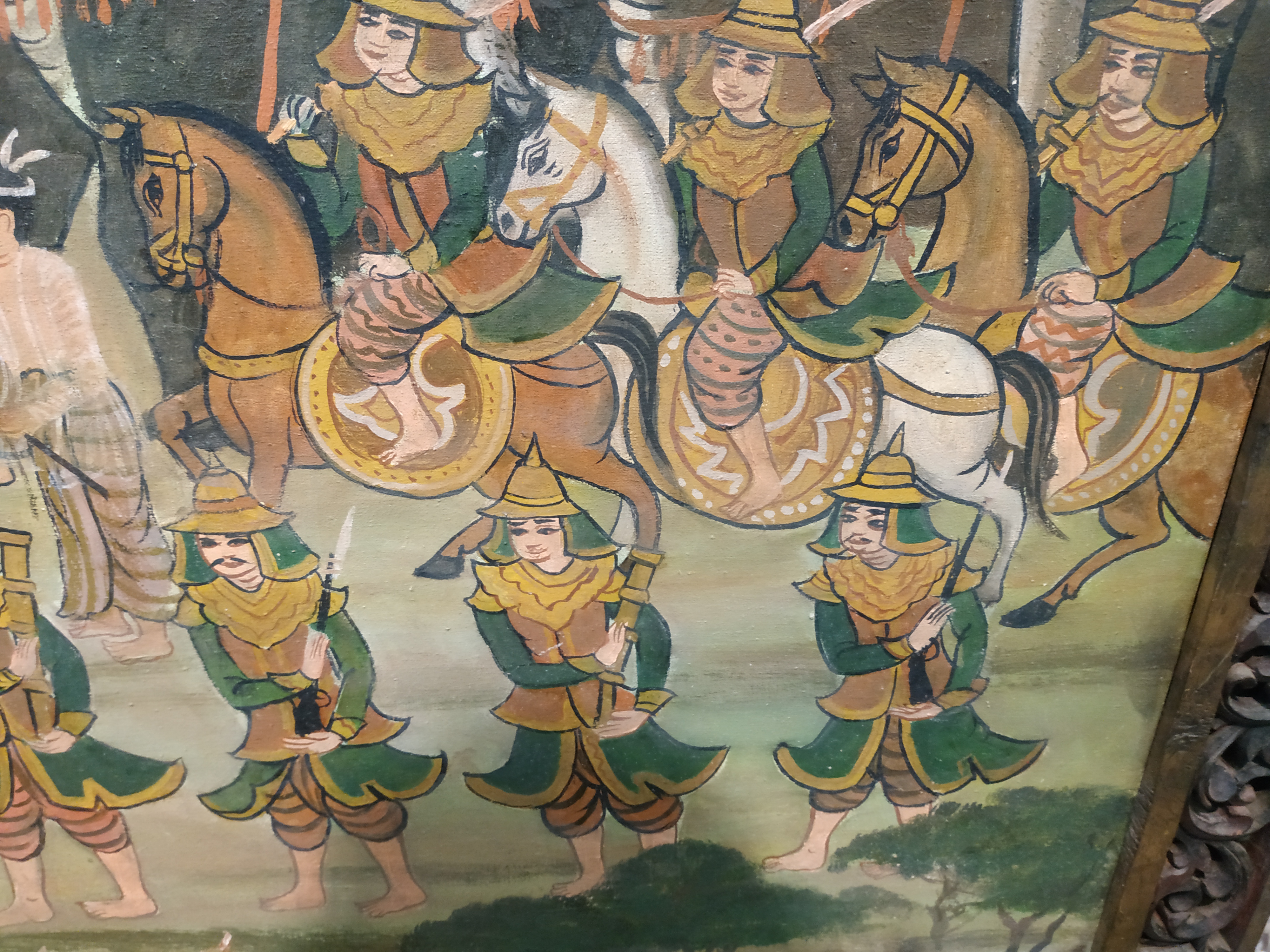 A BURMESE PROCESSIONAL PAINTING - Image 9 of 12