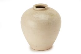 A WHITE GLAZED JAR