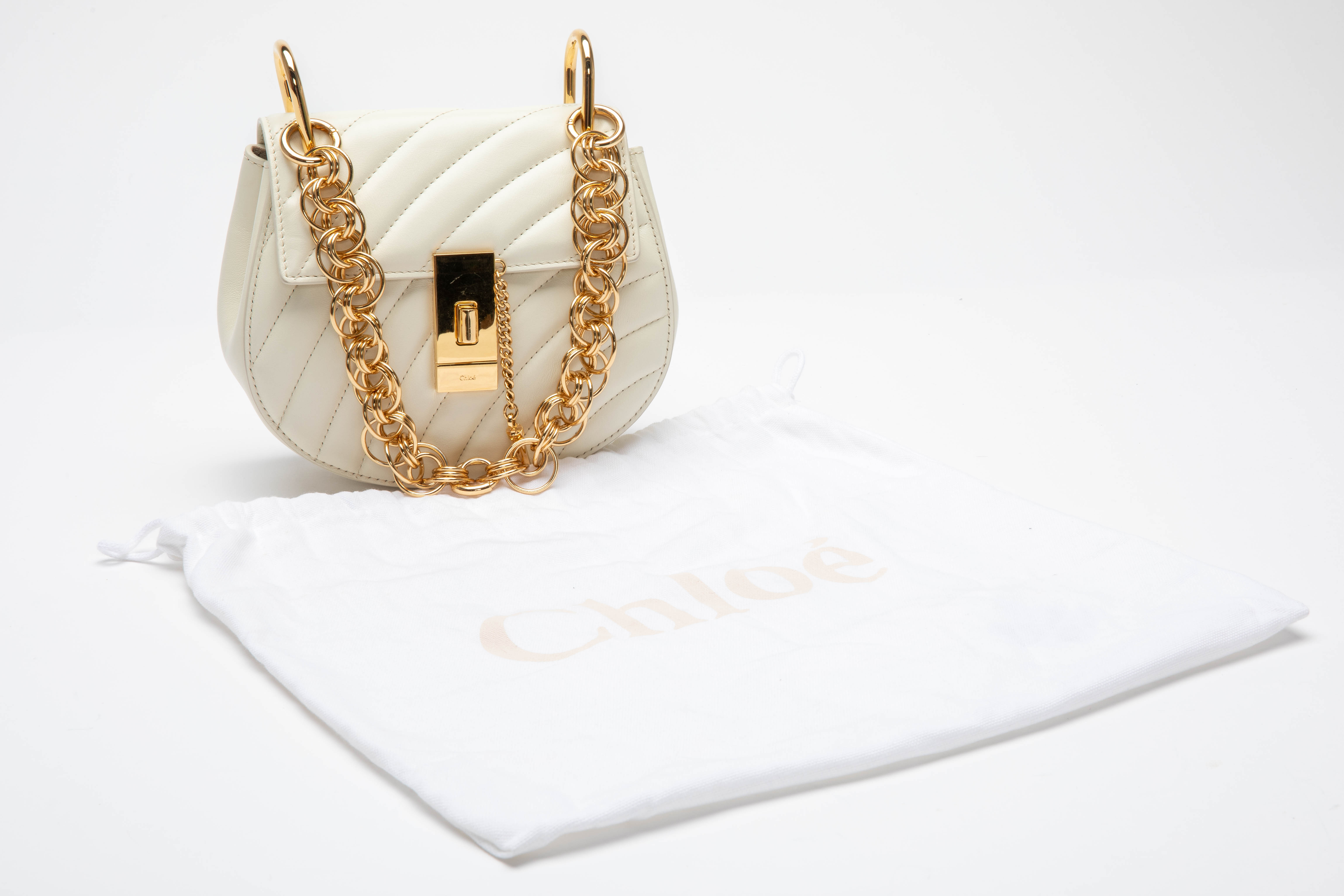 A CHLOE DREW BIJOU QUILTED WHITE LEATHER CROSSBODY BAG - Image 3 of 5