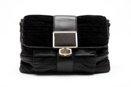 A BALENCIAGA BLACK LEATHER CLUTCH BAG