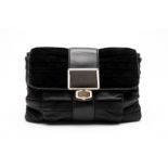 A BALENCIAGA BLACK LEATHER CLUTCH BAG