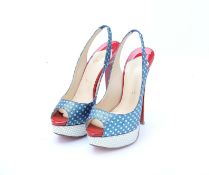 A PAIR OF CHRISTIAN LOUBOUTIN 'MISS AMERICA' SANDALS EU 37