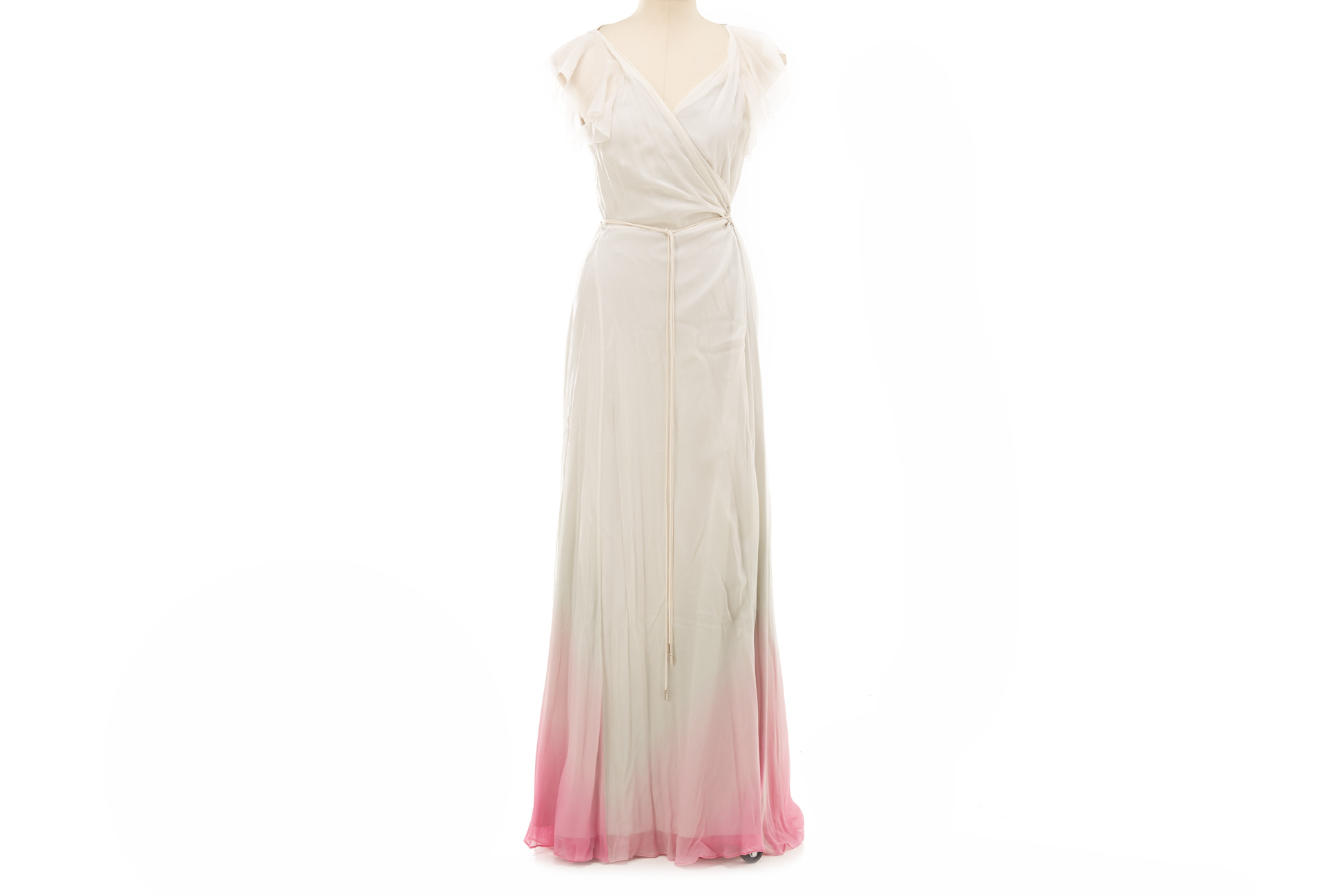 A DVF LONG SILK 'DELANCEY' WRAP GOWN