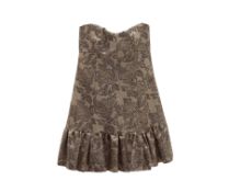 A DOLCE & GABBANA VINTAGE GOLD BROCADE MINI DRESS