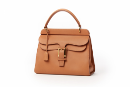 A GUCCI BROWN LEATHER HANDBAG