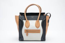 A CELINE LEATHER MINI LUGGAGE TOTE BAG