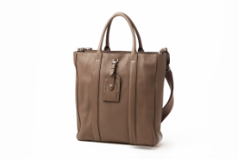A MULBERRY LIGHT GREY 'MATTHEW' LEATHER TOTE