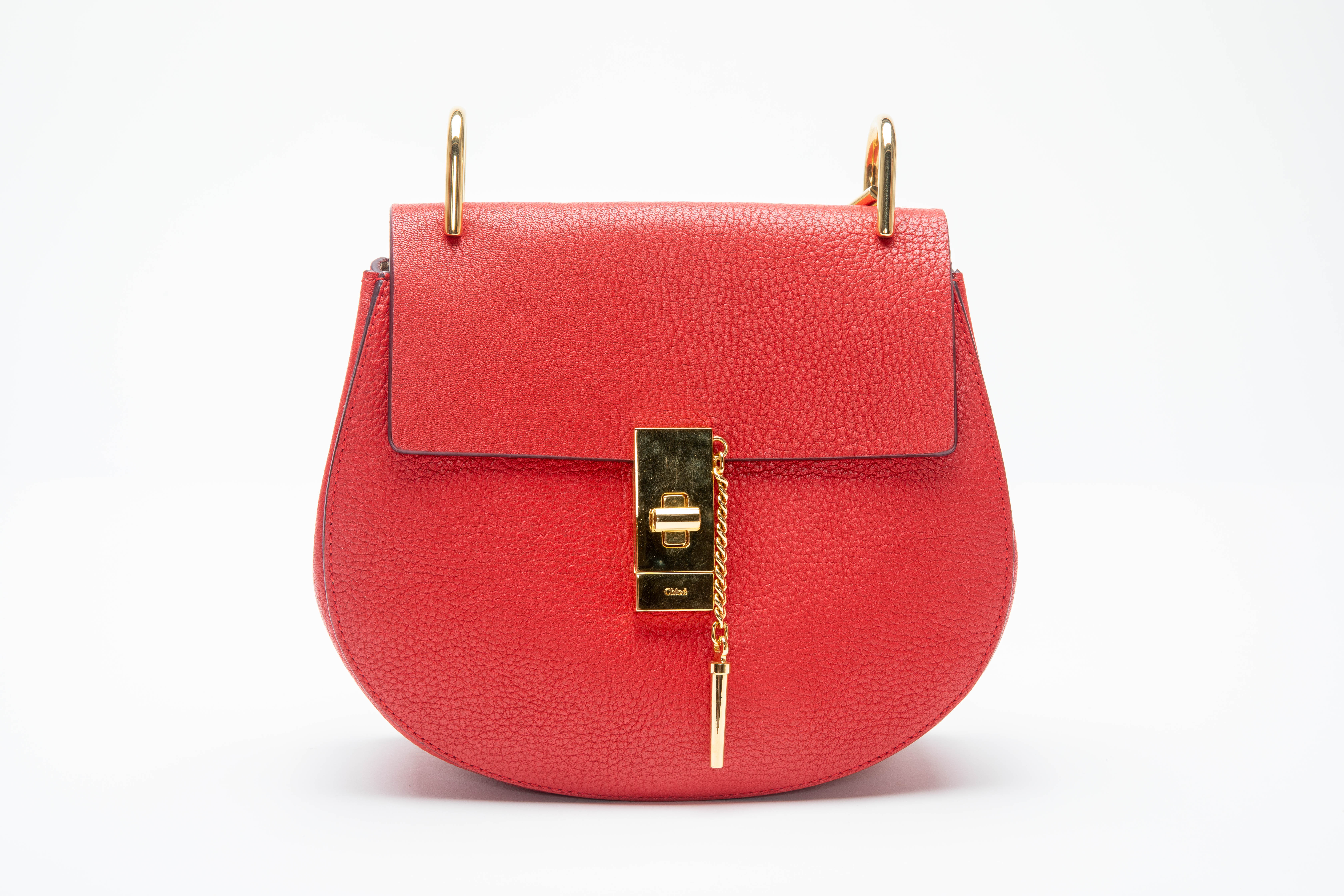 A CHLOE DREW RED LEATHER SHOULDER BAG