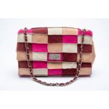 A CHANEL MADEMOISELLE PATCHWORK SUEDE FLAP BAG