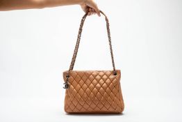 A CHANEL CARAMEL LEATHER QUILTED TOTE