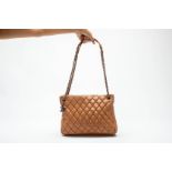 A CHANEL CARAMEL LEATHER QUILTED TOTE