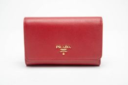 A PRADA SAFFIANO RED LEATHER WALLET