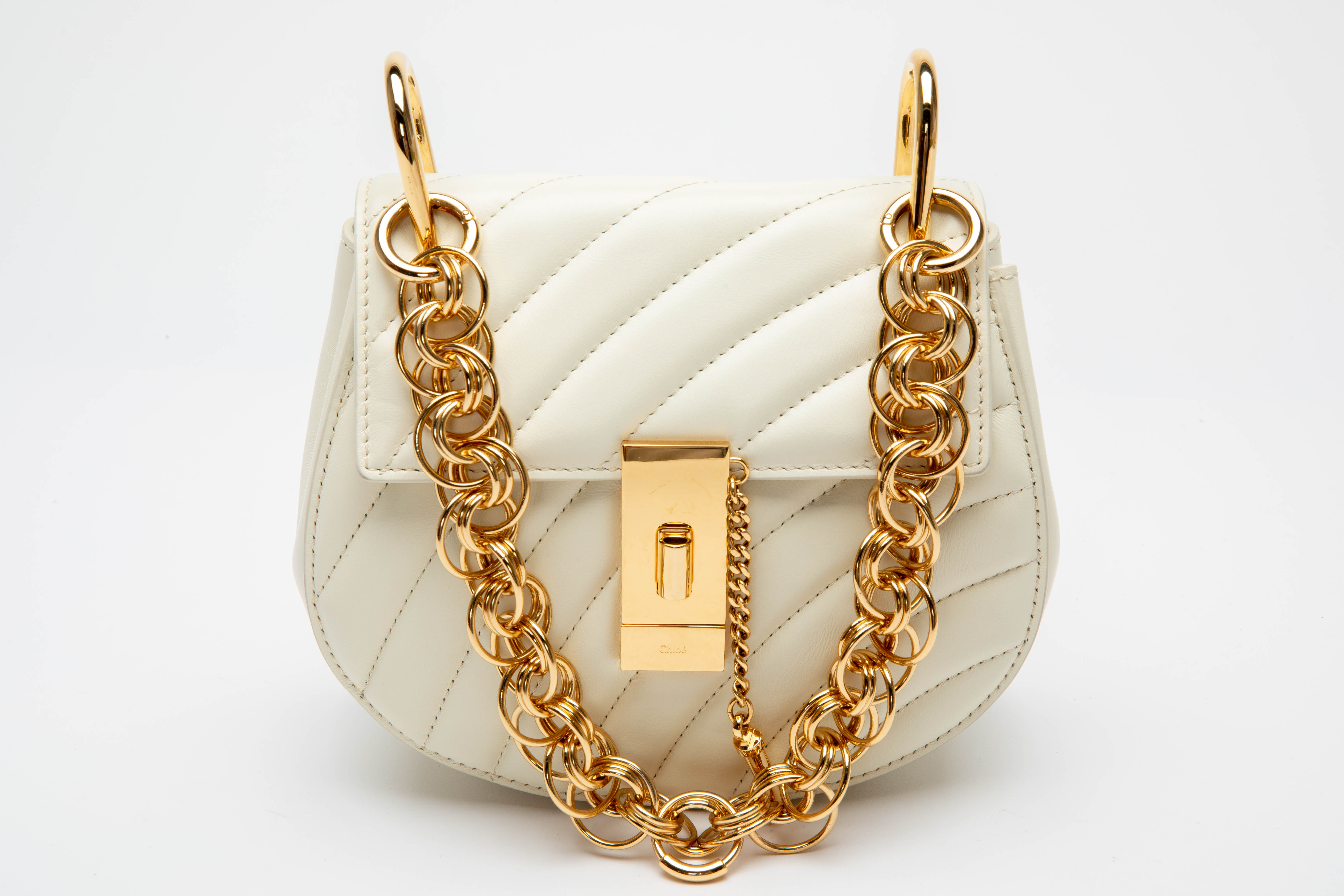 A CHLOE DREW BIJOU QUILTED WHITE LEATHER CROSSBODY BAG - Image 5 of 5
