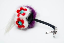 A FENDI FLOWER MINI BAG BUG CHARM