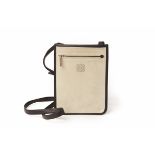 A LOEWE SUEDE AND LEATHER CROSS BODY BAG
