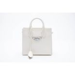 A BALENCIAGA WHITE LEATHER PADLOCK 'ALL AFTERNOON' SATCHEL