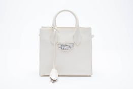 A BALENCIAGA WHITE LEATHER PADLOCK 'ALL AFTERNOON' SATCHEL