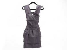 A PREEN BY THORNTON BREGAZZI GREY EVENING DRESS