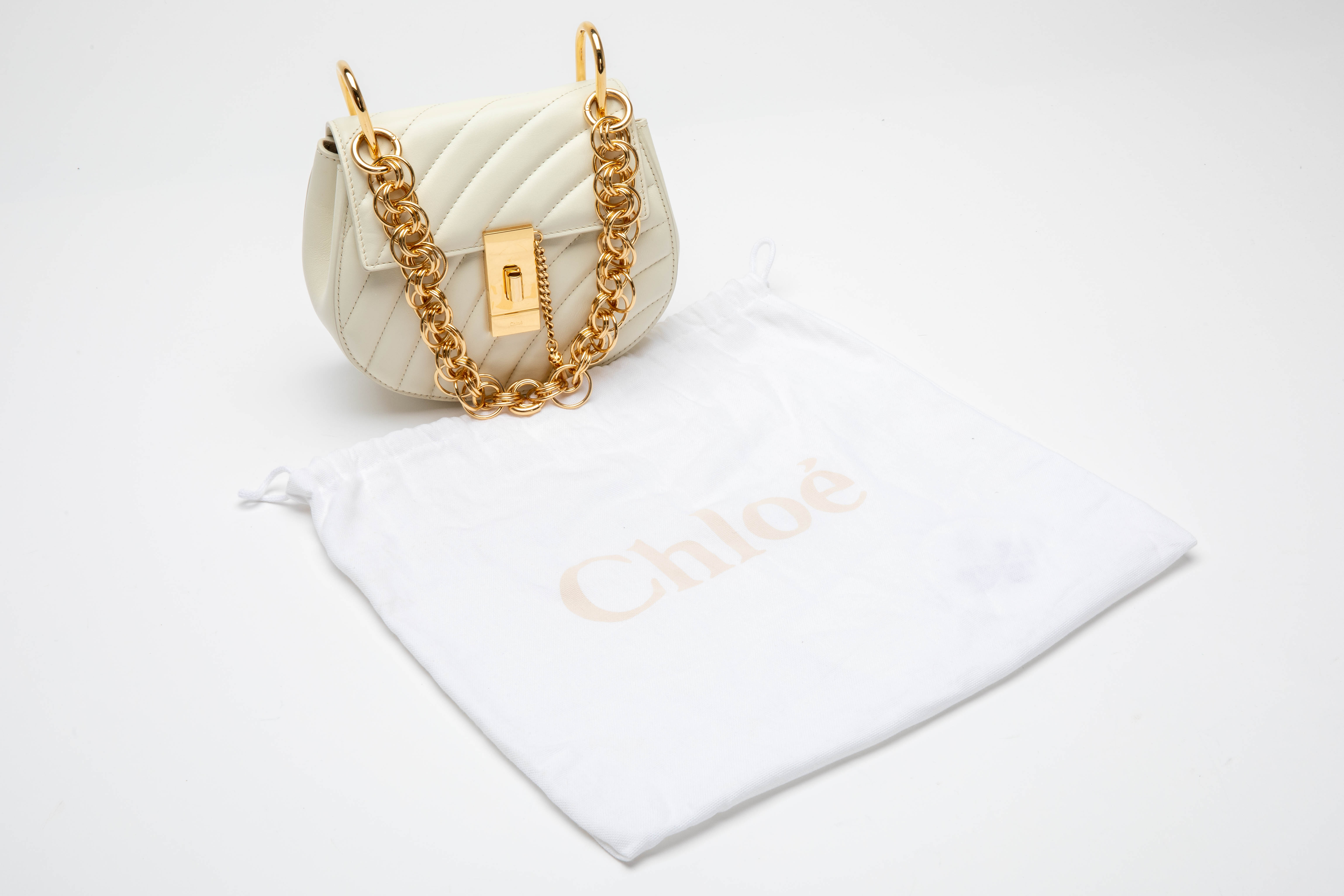 A CHLOE DREW BIJOU QUILTED WHITE LEATHER CROSSBODY BAG - Image 4 of 5