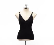 A ROBERTO CAVALLI BLACK V NECK TOP