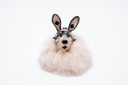 AN MCM FOX FUR RABBIT PUNK BAG CHARM