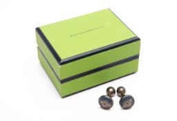 A PAIR OF BEGUM KHAN 'EVIL EYE' CUFFLINKS