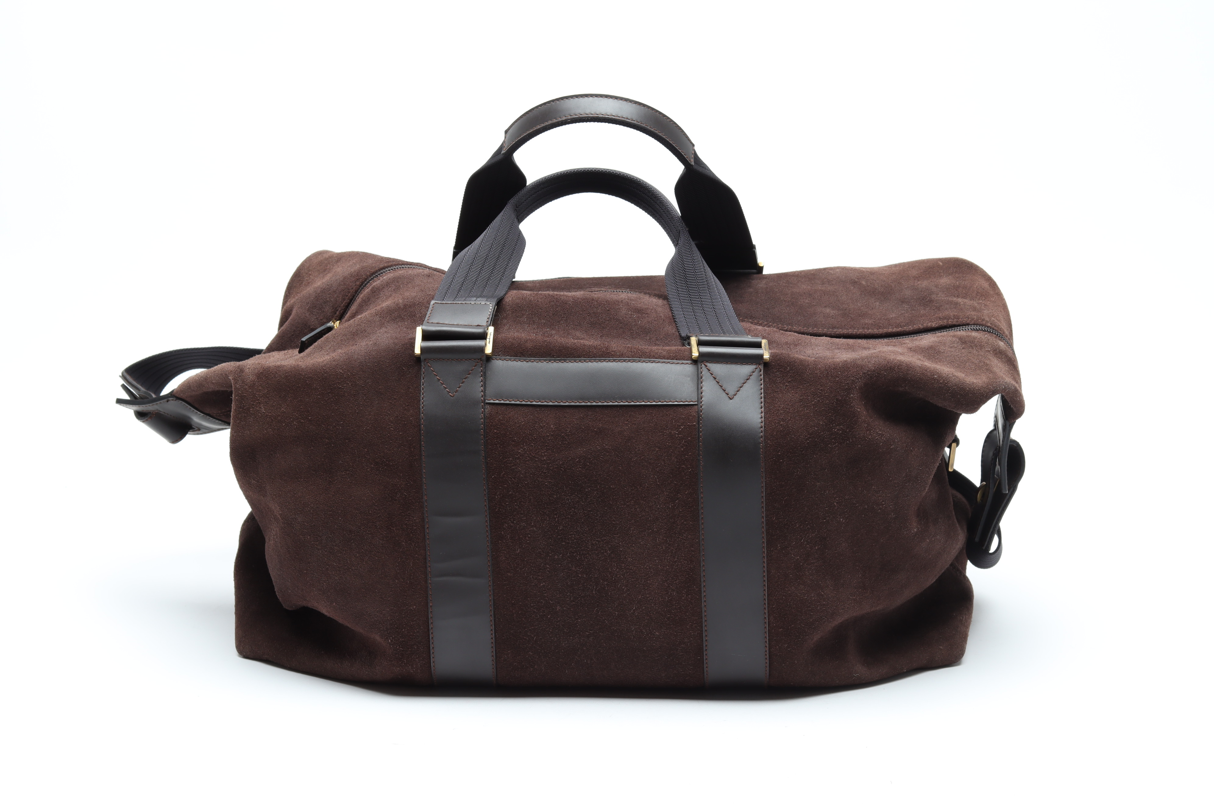 A SALVATORE FERRAGAMO BROWN SUEDE DUFFLE BAG - Image 4 of 4