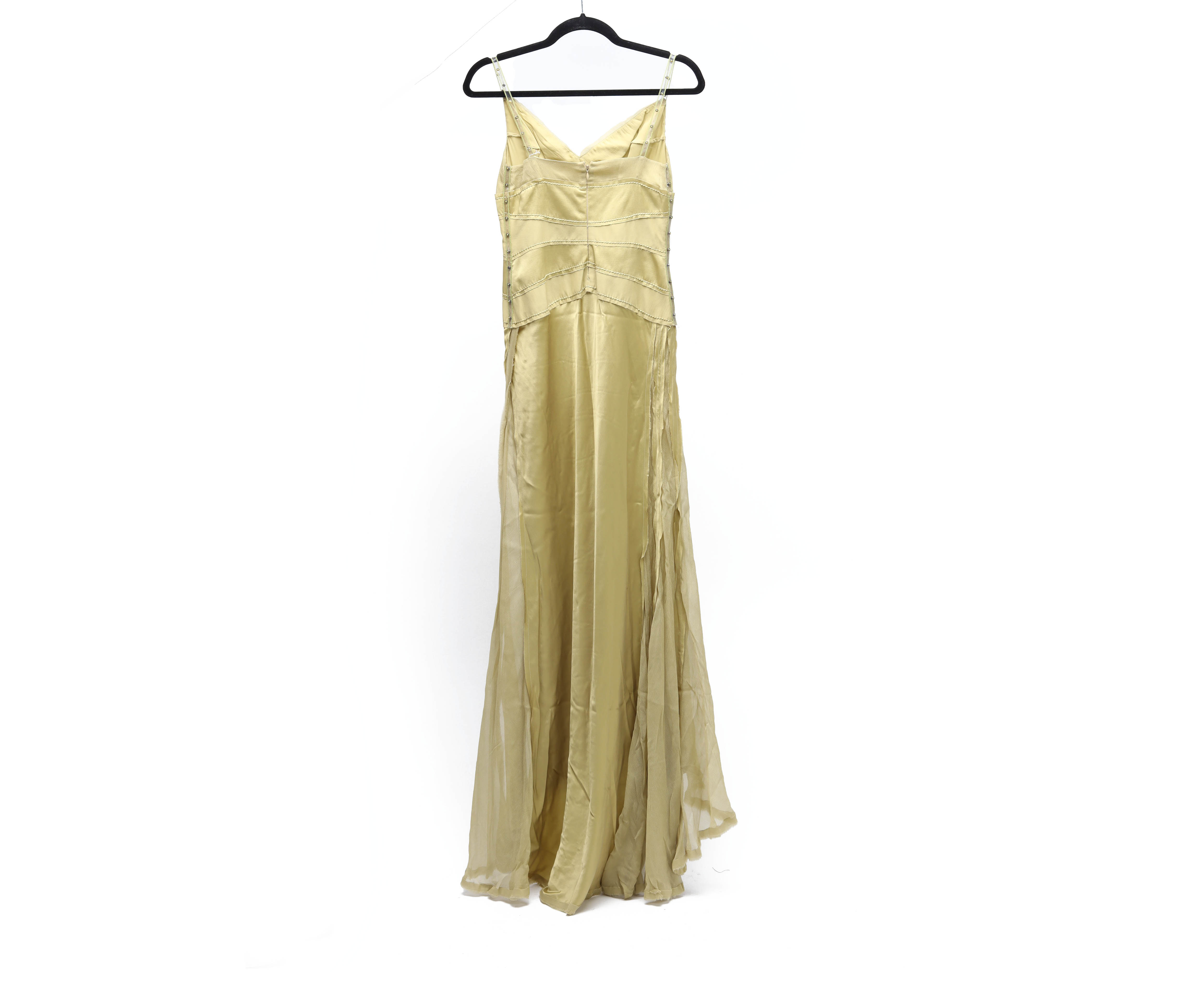 AN ERMANNO SCERVINO GREEN SATIN EVENING DRESS - Image 2 of 3