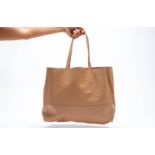 A BARNEYS NEW YORK LIGHT BROWN TOTE BAG